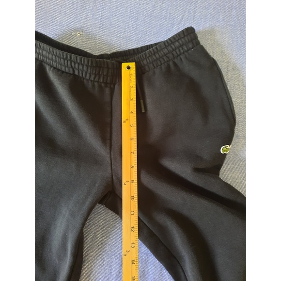Lacoste Mens Small Tapered Fit Fleece Joggers Black Sweatpants Logo FR 3 SEE - Picture 7 of 10